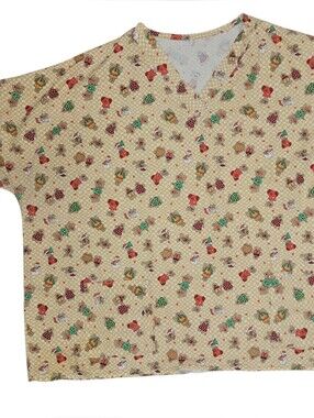 Xmas Gingerbread Men Scrub Top